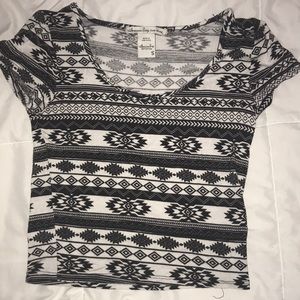 black and white tribal crop top